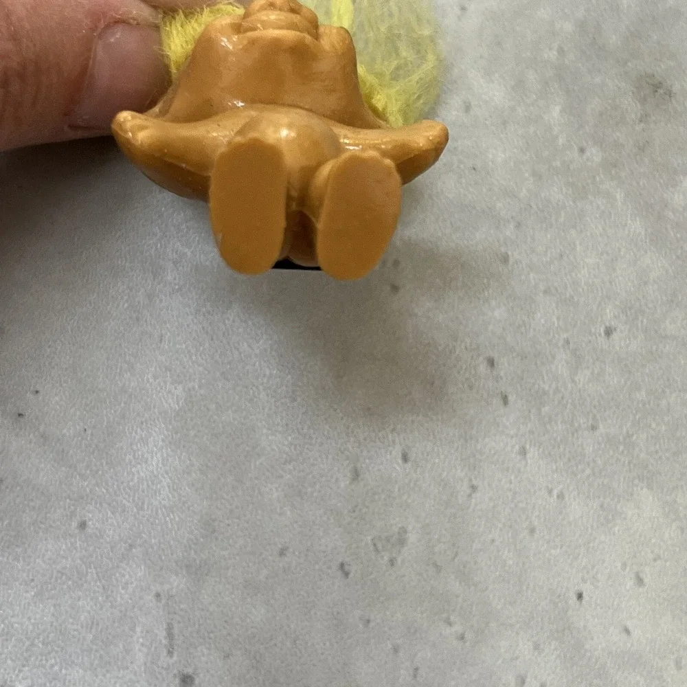 Vintage Russ Berrie Yellow Hair Magnetic Troll Doll Mini Figure 90s Retro Toy